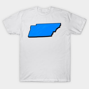 Bright Blue Tennessee Outline T-Shirt